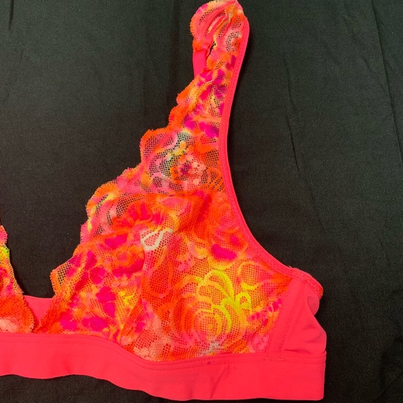 Victoria’s Secret Pink Neon Tie Dye Lace Bralette - Picture 2 of 5